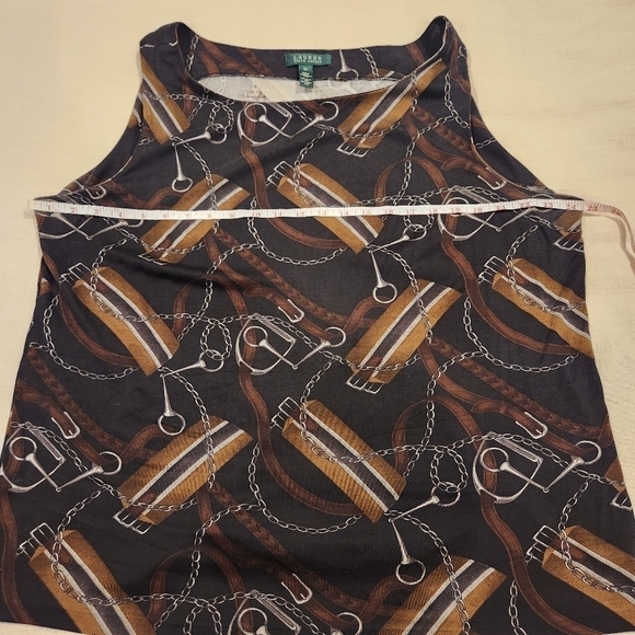 Lauren Ralph Lauren Y2K Equestrian Buckle Silk Wool blend boatneck sleevless top - Picture 8 of 8